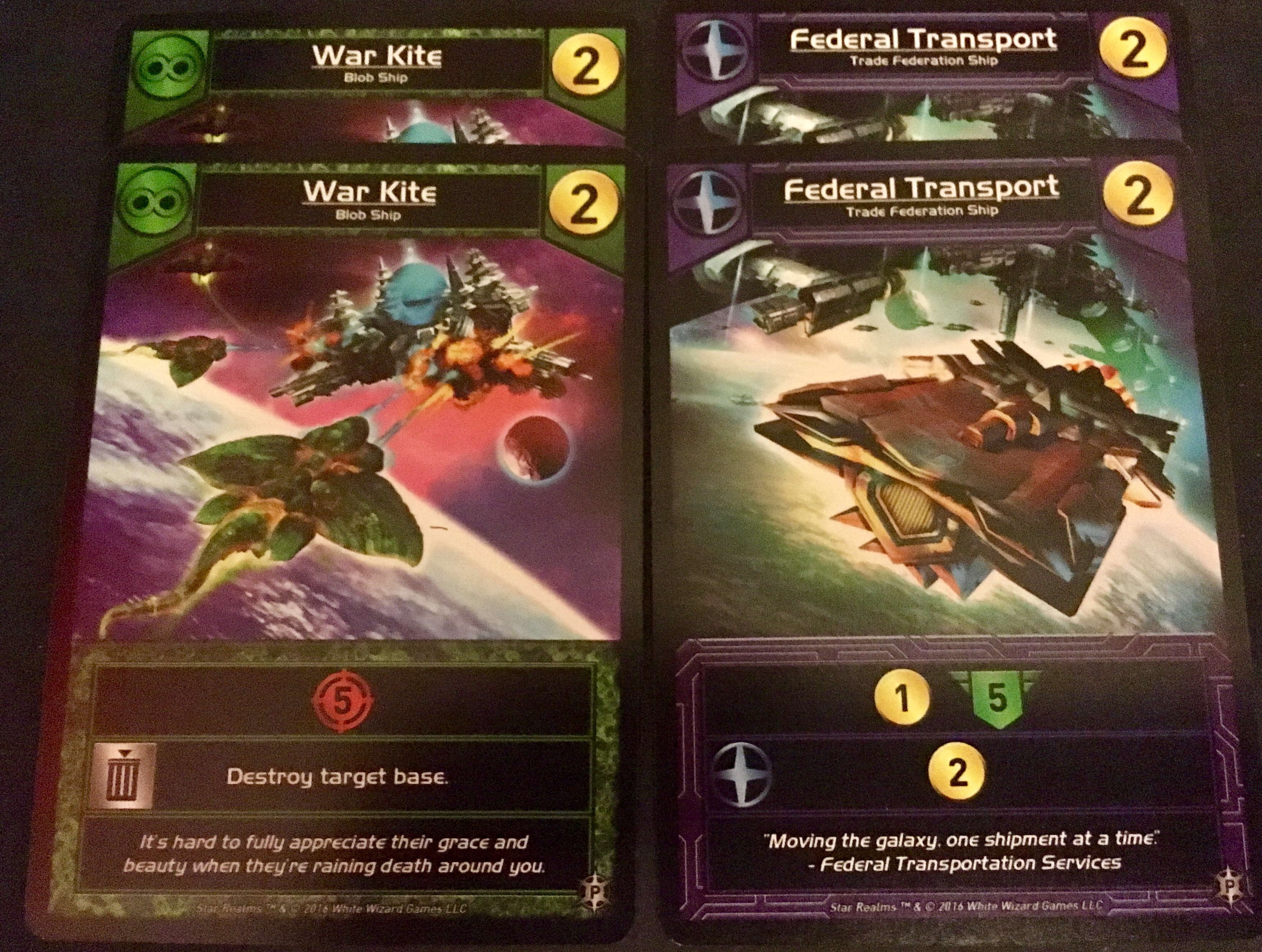 NEW PROMO Star Realms Deckbuilding Game Federal Transport Card White Wizard 